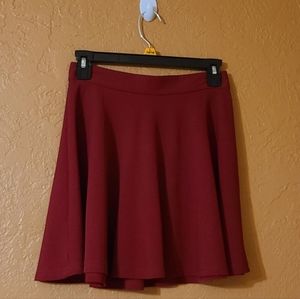 Cute burgandy flared mini skirt